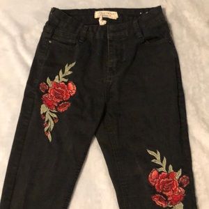 (03) black high rise skinny jeans